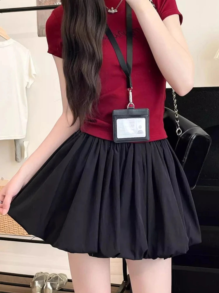 Red Petal Hem Bloom Skirt Women Summer Lightweight High Waist Flattering Fit AntiSlip Lining Petite ALine Mini Flowy 260626 - view 5