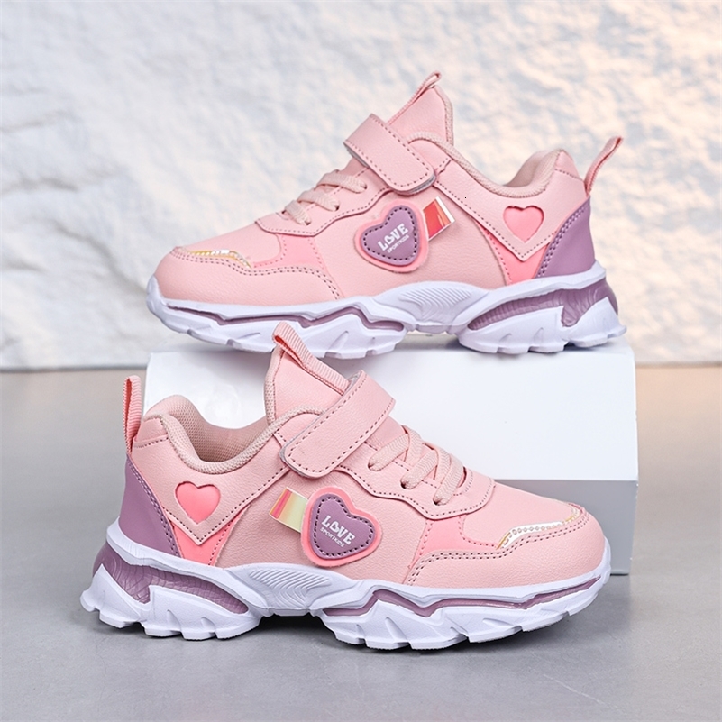 Girls autumn and winter sports shoes anti slip leather surface elementary school students spring outdoor shoes middle-aged 260617 - view 3