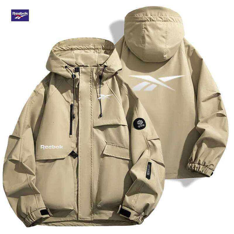 Reebok logo 2026 men's windproof and waterproof jacket, spring-autumn casual multi-pocket design, youthful style, loose f W260626 - view 4