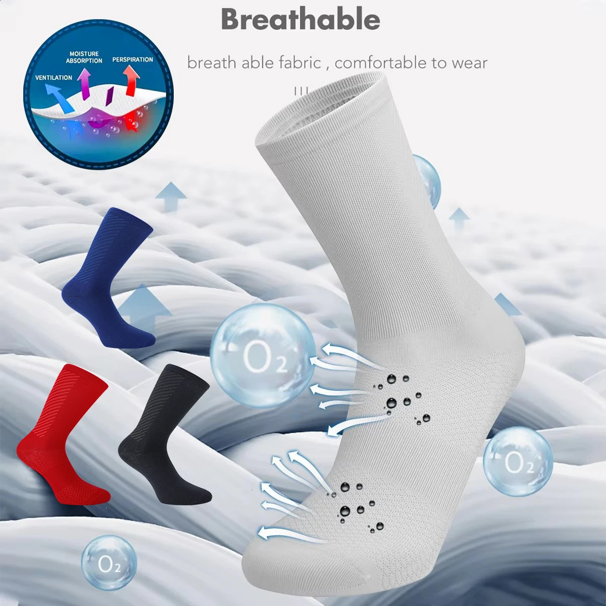 4 Pairs Pure Color Cycling Socks Quality Road Bike Men Women Running Hiking Compression Sports 260622 - view 7