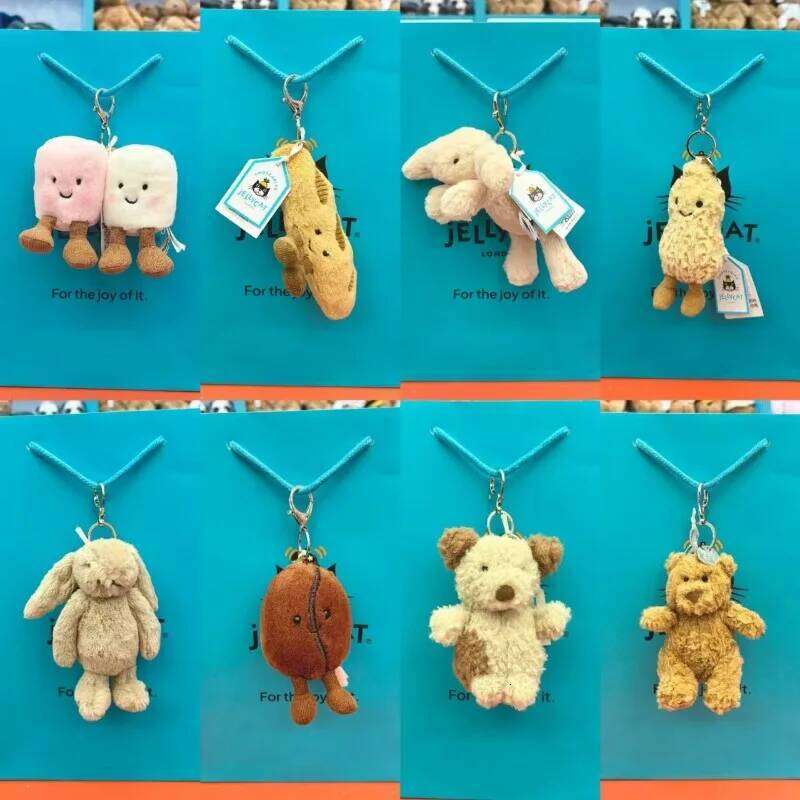 JC Hot Bag Cute Plush Toy label cute girl bag charm keychain Kawaii plush toy perfect as a birthday Limited New Gift 26Y0626