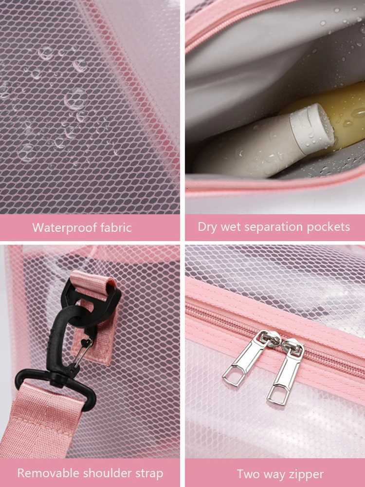 Waterproof PVC Duffle Bag Transparent Zipper Travel Storage BagSports Fitness Bag Large Capacity Handbag Shoulder Bag M260626 - view 7