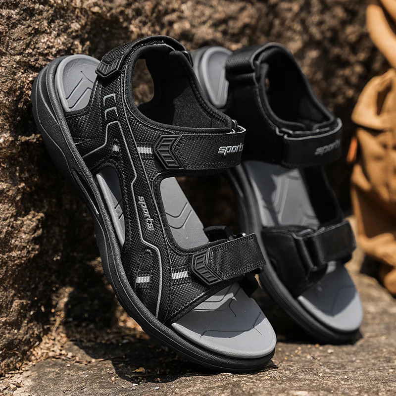Summer Outdoor Mens Sandals Casual Anti-Slip Thick Bottom Soft Hiking Beach Flat Shoes TPR Outsole for Men Sport Running Sandal 260622 - view 6