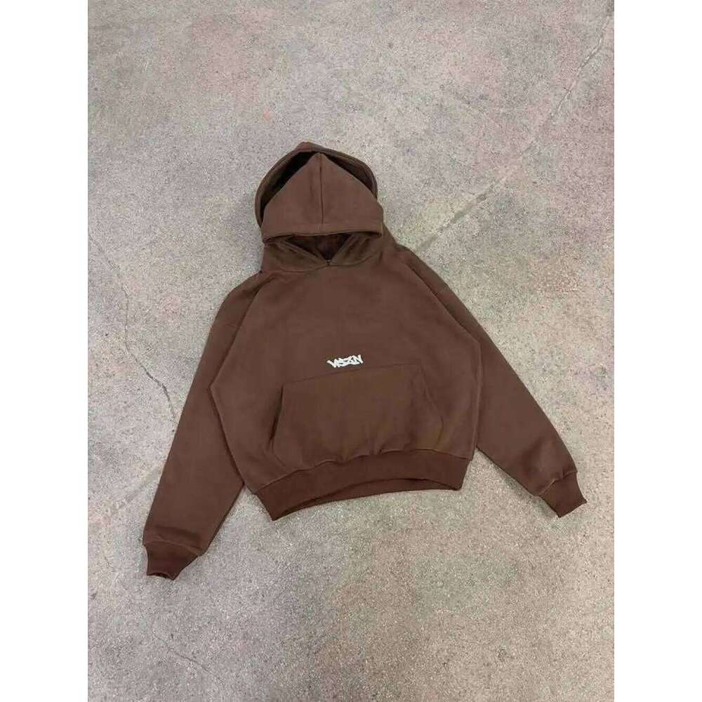 2026Maillard Vintage Brown Double Hoodie 2026 New Autumn Winter Niche Design Street Trend Loose Hooded Sweatshirt Unisex fashion W260626 - view 3