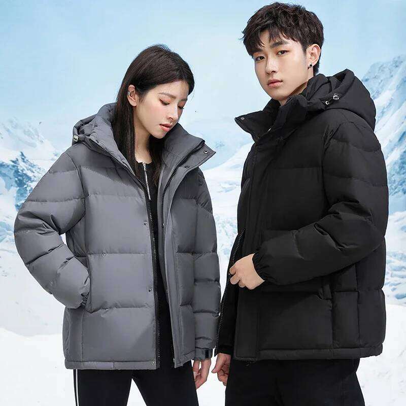 Winter Outdoor Hiking Camping Trend Solid Color Down High-quality Windproof Breathable Men's and Women's Warm Jacket W260626 - view 7