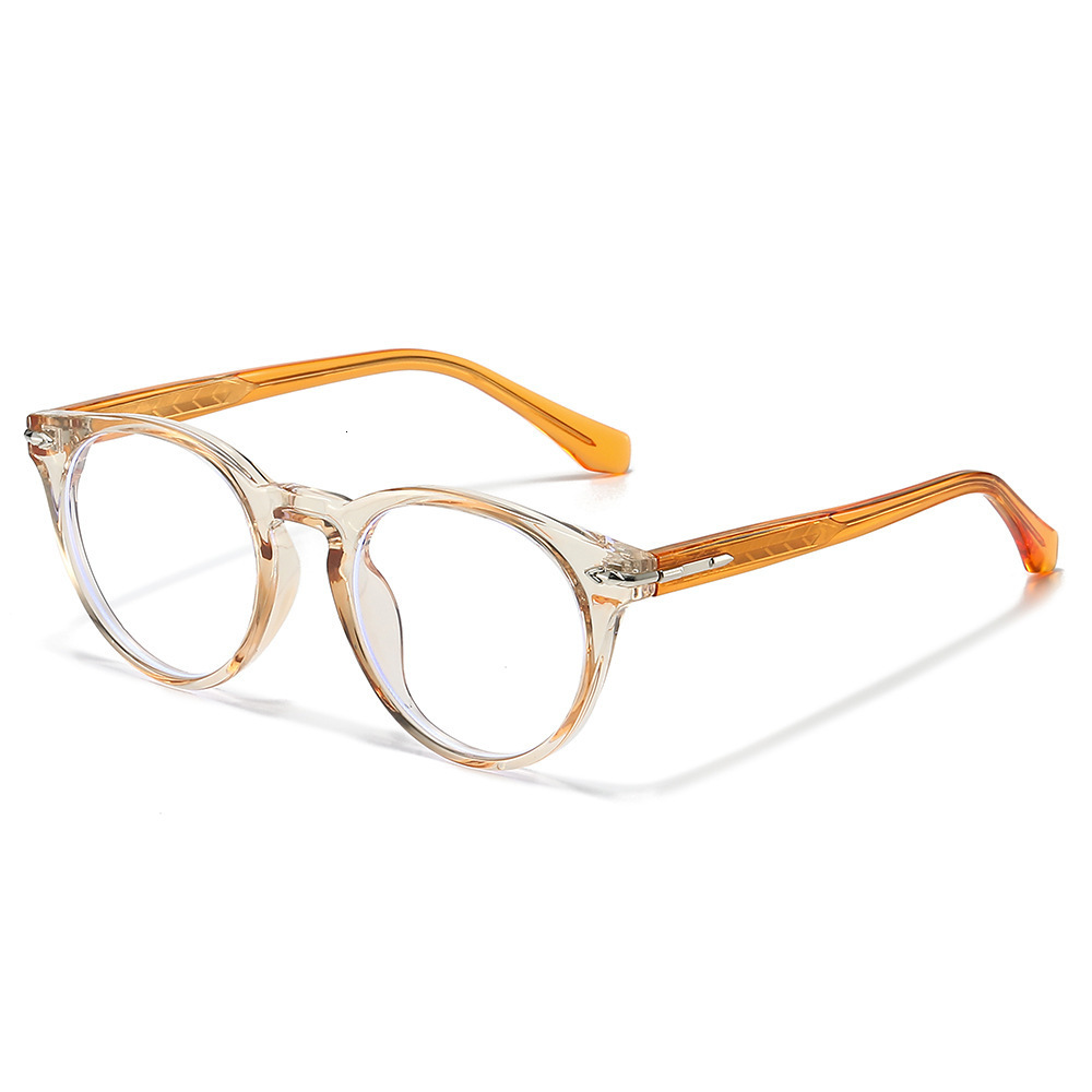 2026 Retro Round Fashion Eyeglass Frame European And American Simple Versatile Exquisite TR Material Pin Insert Flat Lens Glasses - view 3