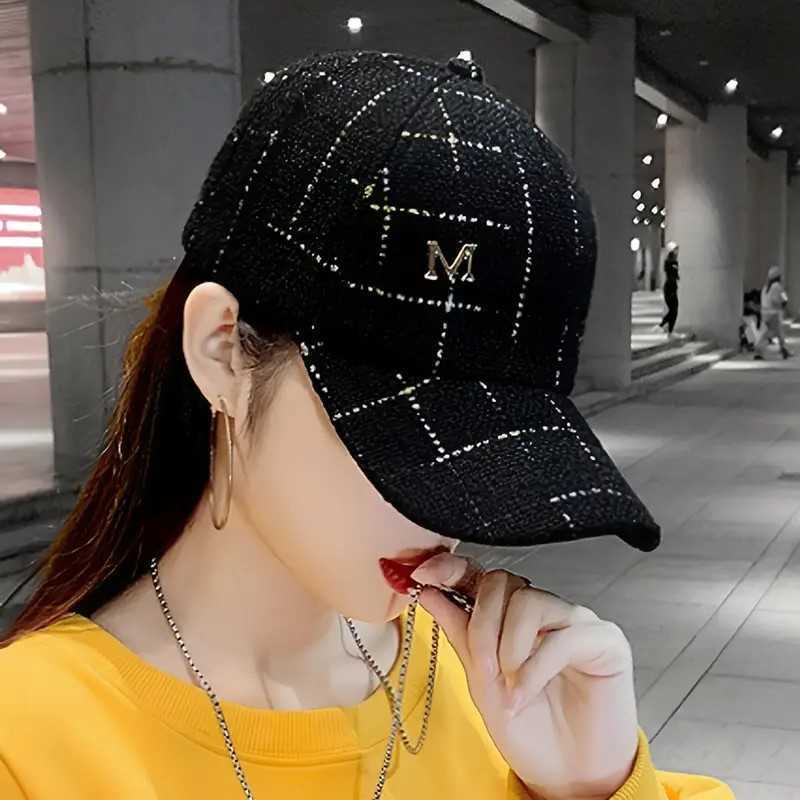 M Patch Baseball Metal Black Elegant Dad Hat Lightweight Adjustable Sun Hat For Women Female M260626 - view 1