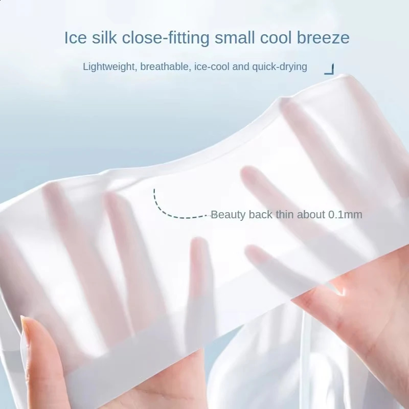 3PCS UltraThin Breathable Ice Silk Top Bras Womens Bustier Underwear Seamless Back Halter Vest Wrap Wireless Solid Color 260626 - view 5