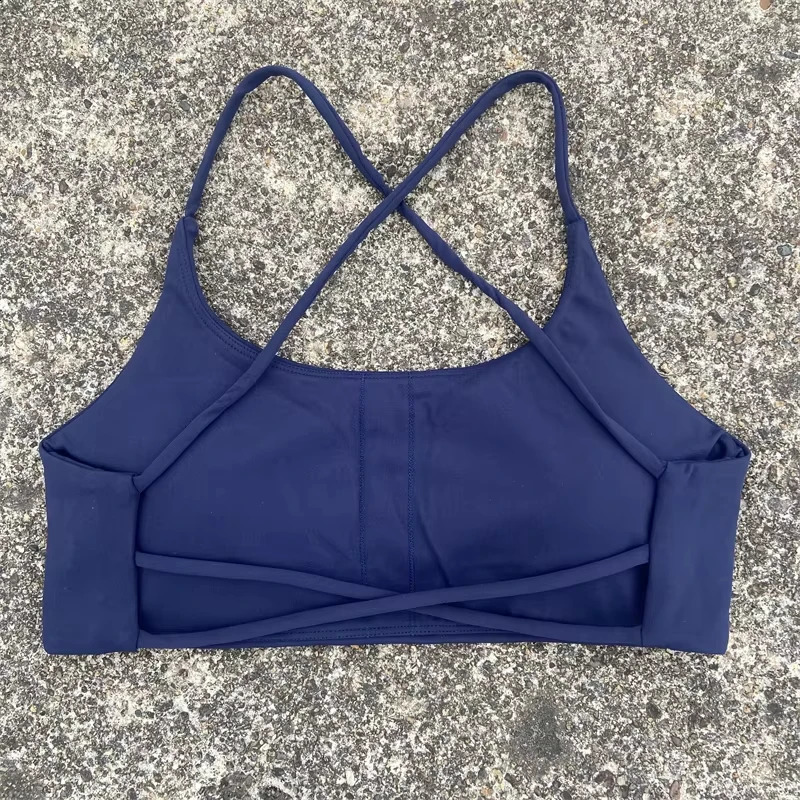 Sexy Soft Fitness Sport Bra Spaghetti Strap Cross Back Hollow Women Top Tight Gym Yoga underwear Athletic Workout With Chest Pad 260626 - view 5