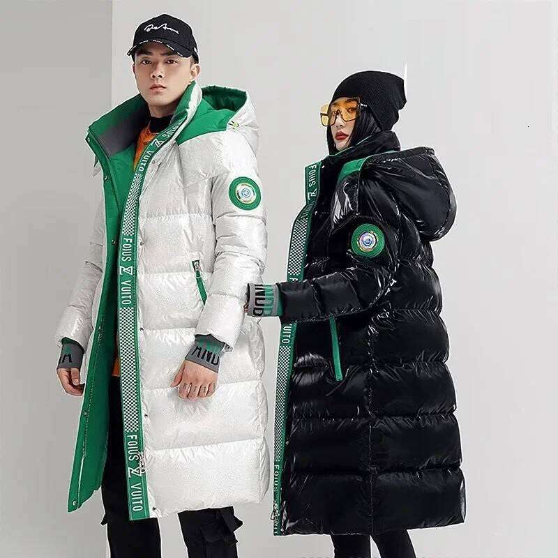 New Winter Jacket Long Luxury Business Thickened Down Cotton Warm Parkas Men's Street Snow Cold-proof Hooded Padded Coat W260626 - view 5