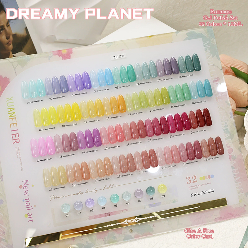 32 Colors Jelly Milk Nail Gel Polish Set Macaron Candy Color Ice Translucent UV LED Soak Off Manicure Varnish Nail Art DIY Salon - view 7