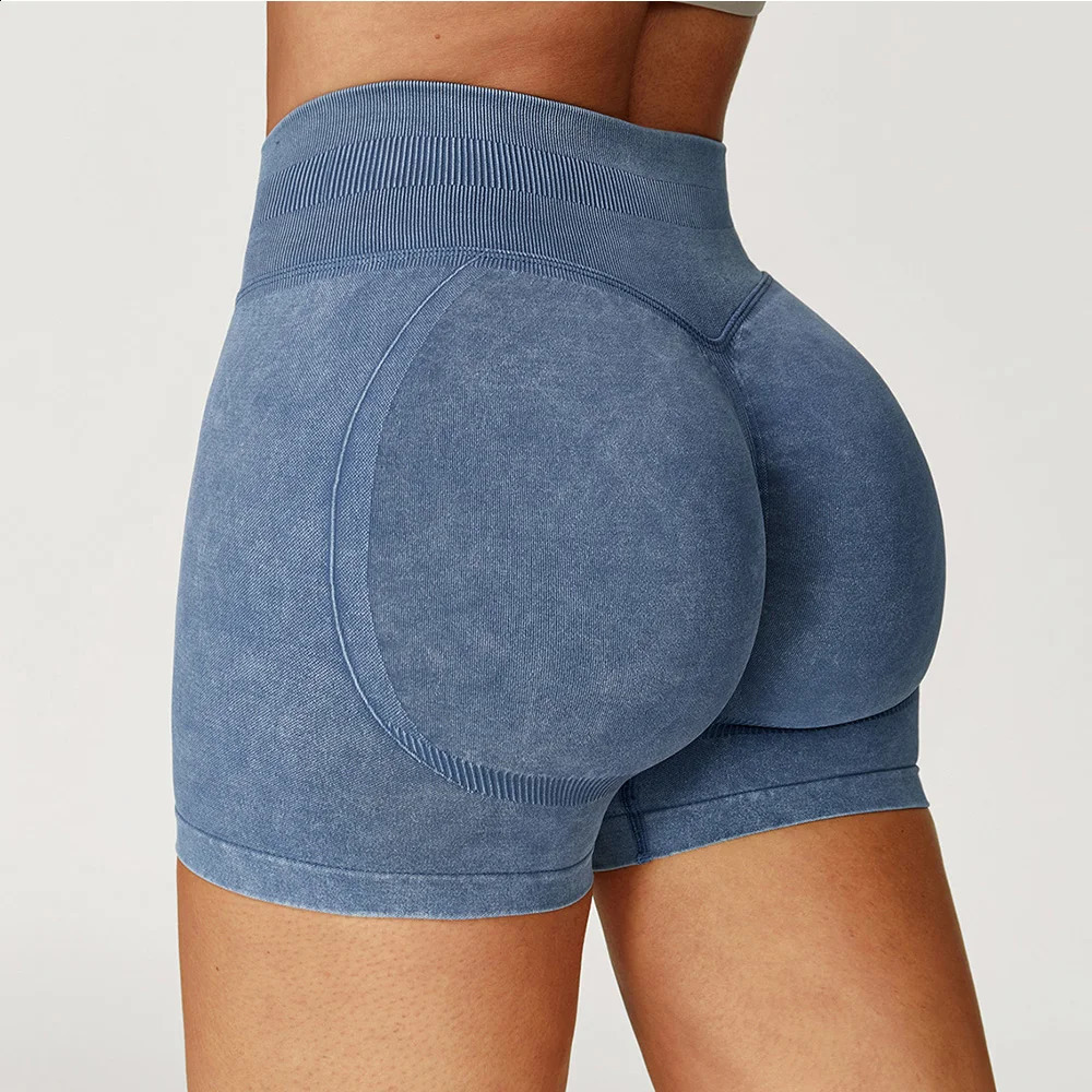 High Waist Yoga Shorts Women Sand Washed Yoga Shorts Workout Shorts Fitness Yoga Lift Butt Fitness Yoga Gym Running Short Pants 260626 - view 1