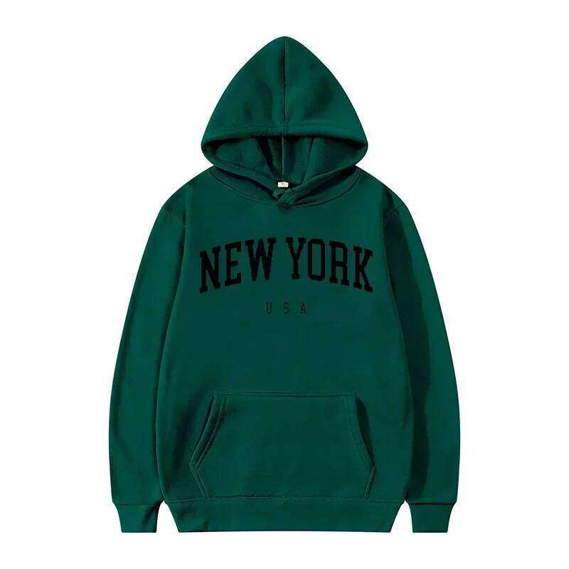 Men Women New York U.S.A City Hoodies Fashion Letter Printed Graphic Sweatshirts Loose Casual Harajuku Hooded Pullover Sportwear W260626 - view 7