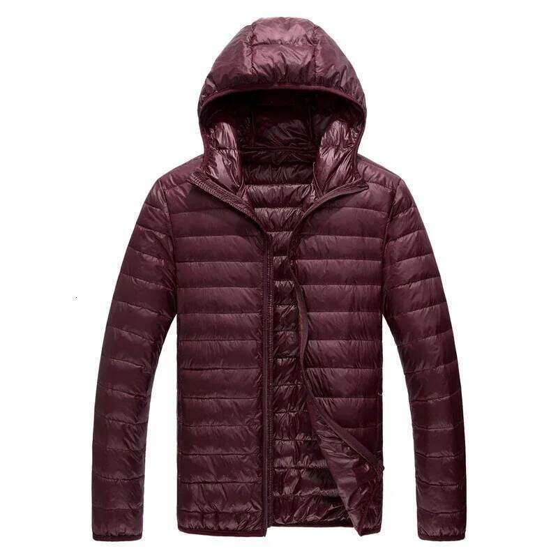 Gray Men's Hooded Jacket,Zipper Control Winter Jacket,Fashion Hot Sale Asian Size M-5XL Thin Lightweight Parker Coat W260626