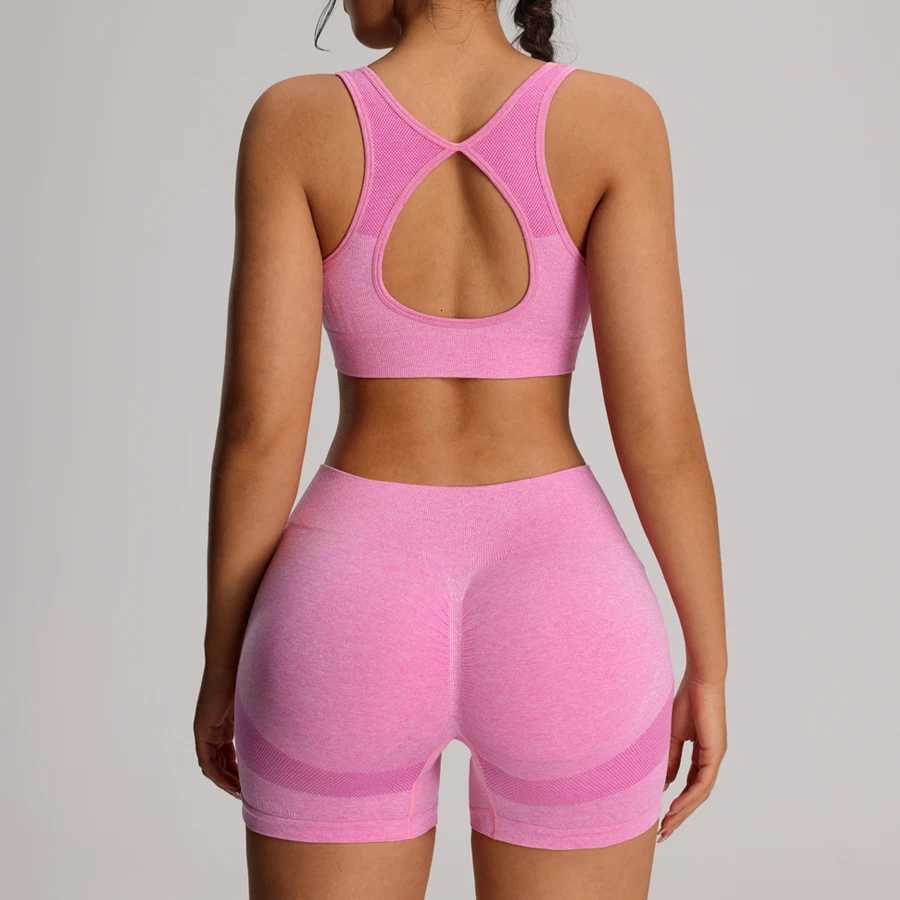 Bra Sport 2pcs/set Shorts Yoga Set Sportswear Woman Gym High Waist Seamless Workout Shorts Leggings Activewear Womens Tracksuit M260626 - view 4