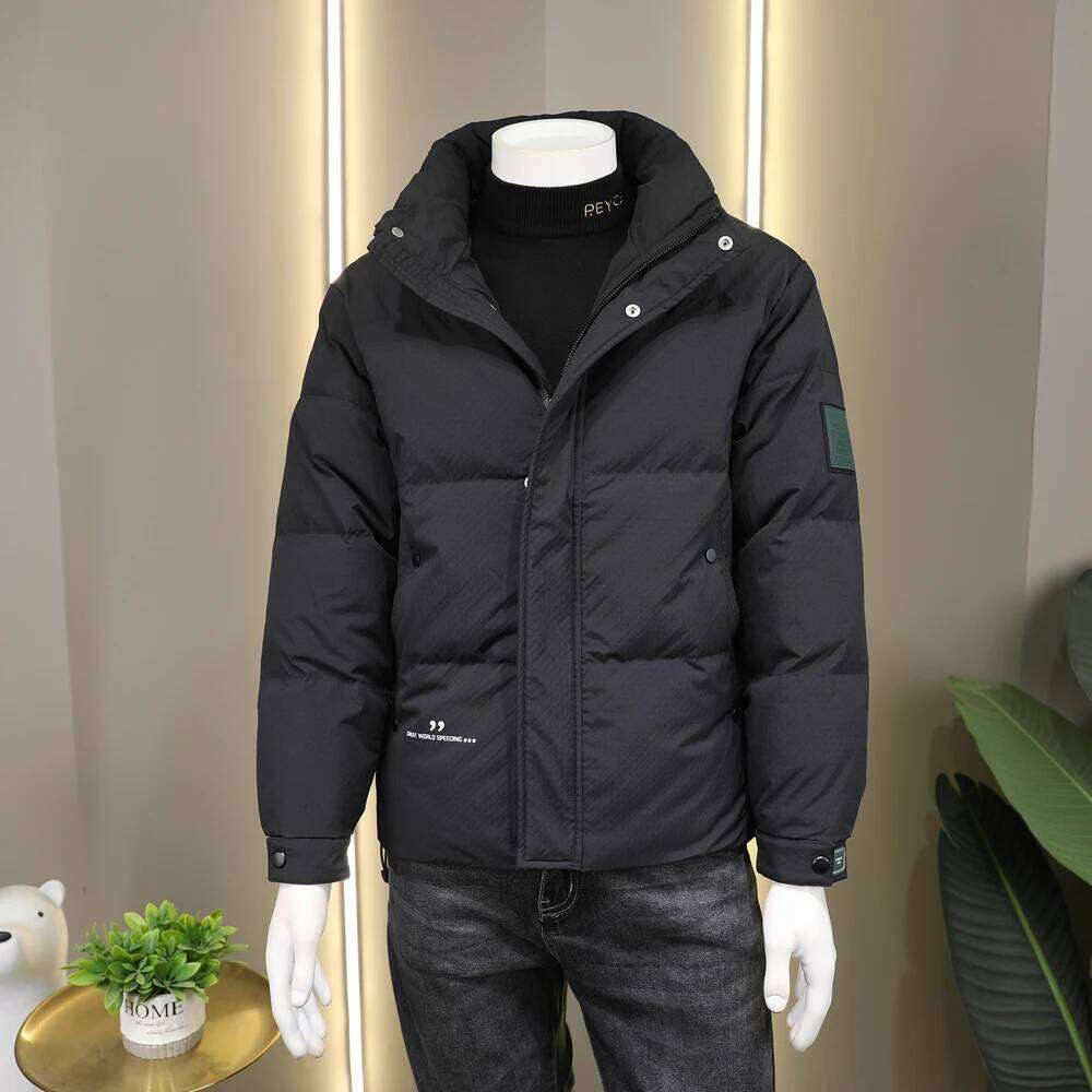 Down cotton-padded jackets for men in winter are of high quality, warm cold-proof, with stand-up collar and a simple desig J260626 - view 4