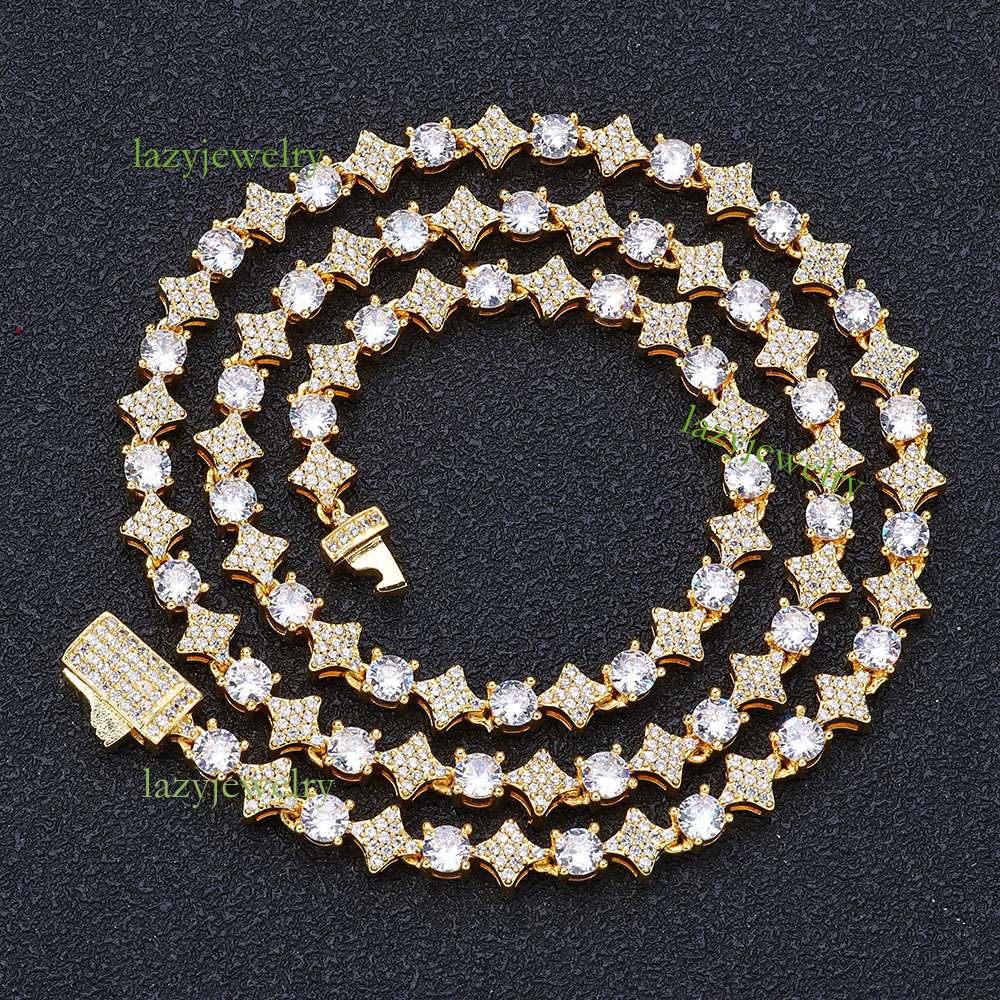 Diamond set Moissanite Star tennis chain 6mm ice crystal ladies fashion jewelry accessories designer custom s925 silver - view 3