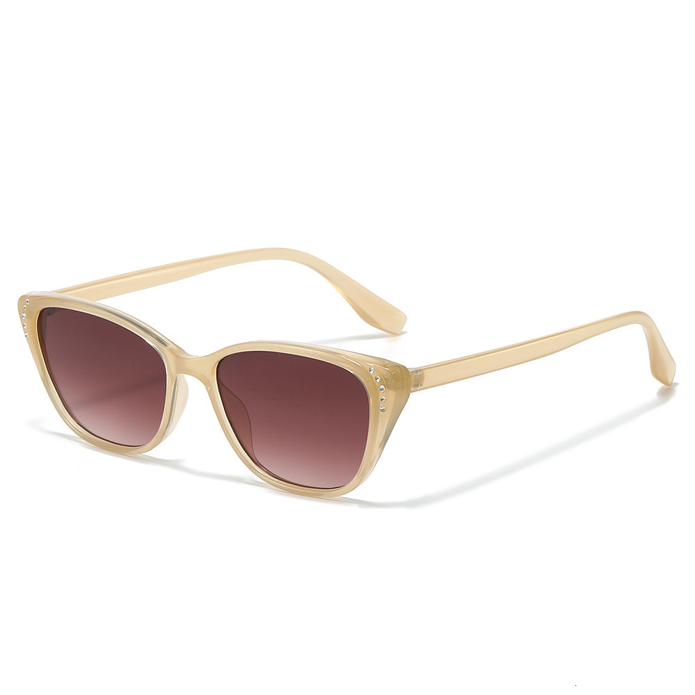 2026 New Small Frame Sunglasses, Retro Cat Eye With Rhinestones, Fashionable Versatile, European And American Style, Ultra-Light Sunglasses For - view 3