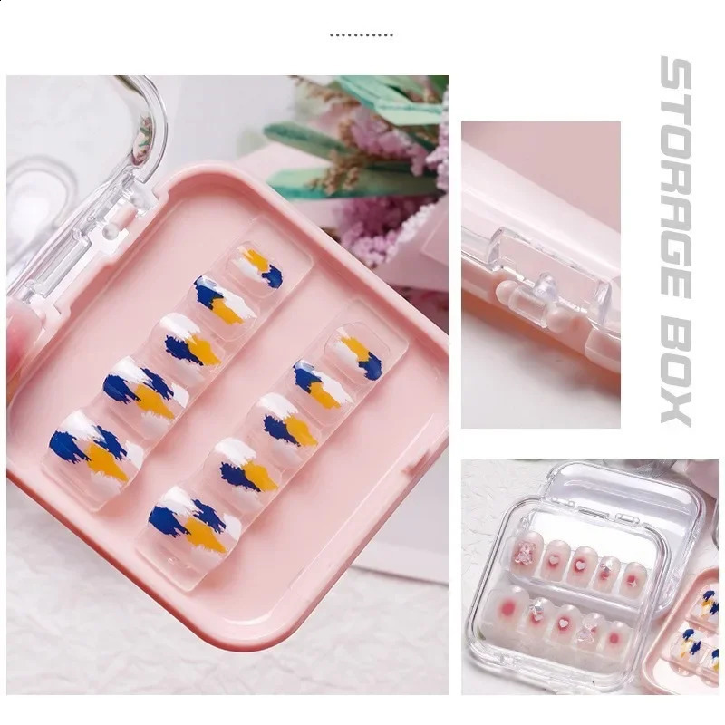 10 Pieces Empty Nail Boxes For Packaging Square Shape Box Wholesale Nail Tips Press On Nail Packaging Case Small Business 260626 - view 4