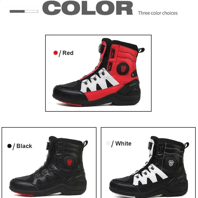 Motocross Boots Men Women Biker AntiSlip Riding Waterproof Leather Motorcycle Shoes for City Botas Moto 260624 - view 7
