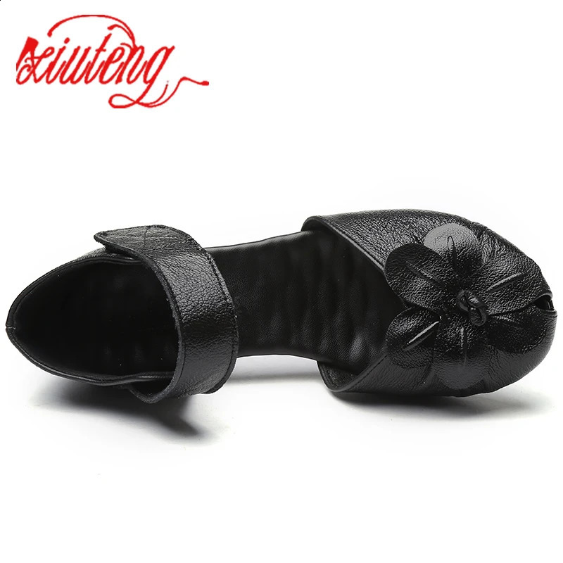 Xiuteng Fashion Summer Female Handmade Sandals Flowers Womens Leather Shoes Casual Thick With Women Back Strap 260626 - view 5