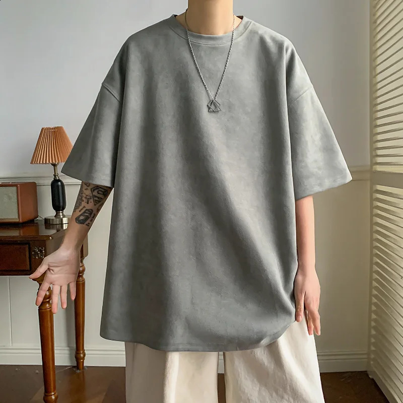 Legible Summer Casual short sleeve T Shirt Men Solid Round Neck T-shirt Male Loose Tops Tee Man 260626 - view 4