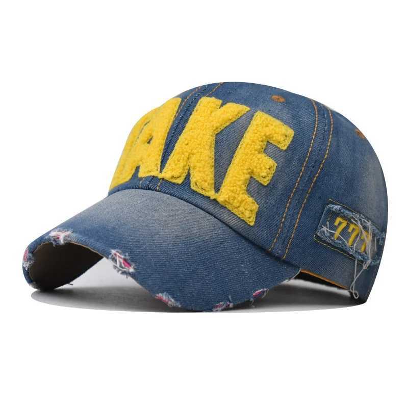 Denim Baseball TAKE Patch Blue Washed Distressed Raw Hem Dad Hats Lightweight Adjustable Sun Hat For Women Men M260626 - view 6