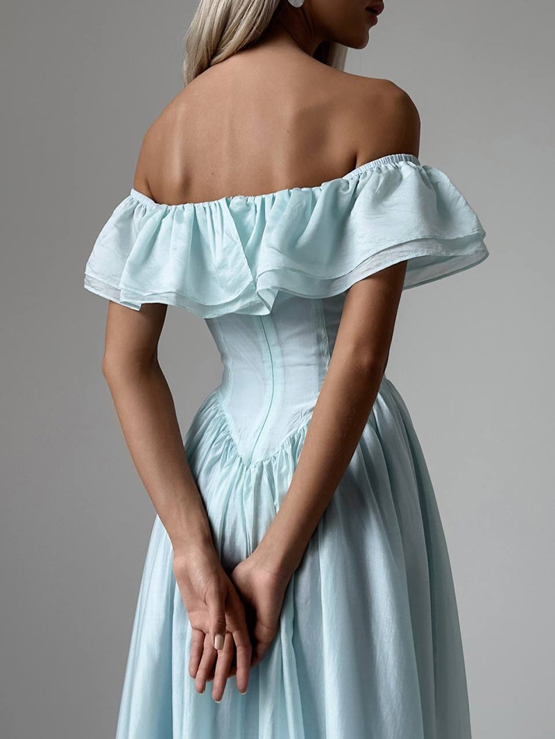 Women's 2026 Summer Maxi Dress Casual Sleeveless Ruffle Beach Long Dresses SF069 - view 3