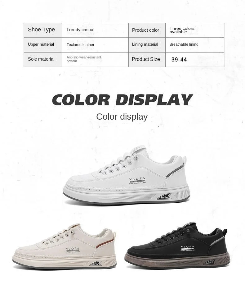 Mens White Platform Sneakers 2026 Autumn Breathable PU Thick Sole Casual Daily Streetwear Korean Style Footwear 260626 - view 4