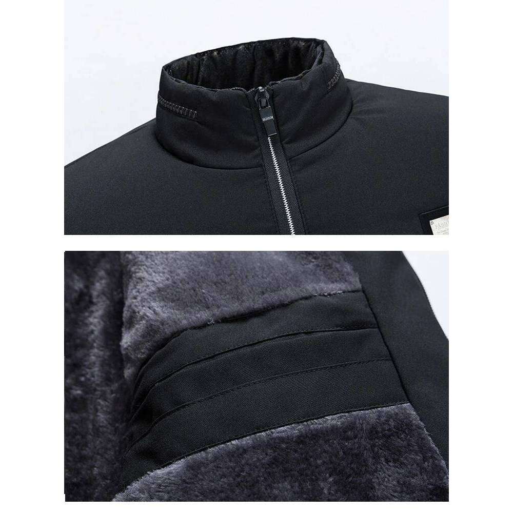 Puffer Mens Fleece Lined Parkas Stand Collar Men's Winter Warm Thick Coat Quilted Padded Jacket Outwear J260626 - view 7