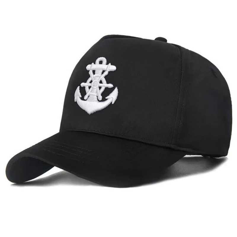 High Quality Baseball Caps New For Men 5 Panel Solid 100 Cotton Anchor Embroidered Sun Visor SnapHip Hop Dad Trucker Hats M260626 - view 6