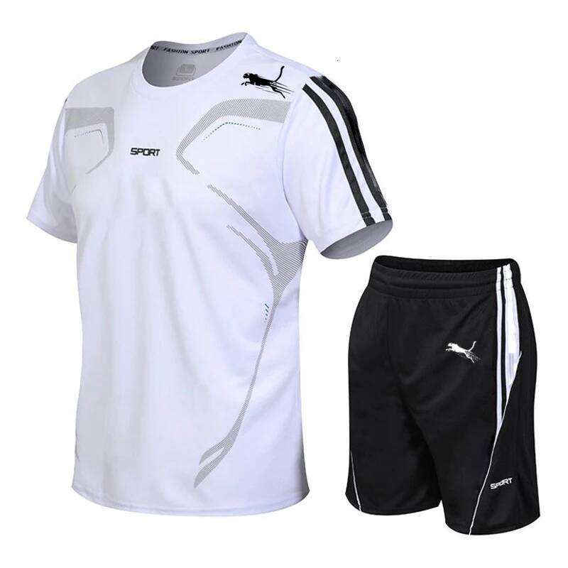 Summer Popular Mesh + Shorts Sports Print Casual Fashion Short-sleeved T-shirt Men's Jogging Suit M-4XL 26Y0626 - view 3