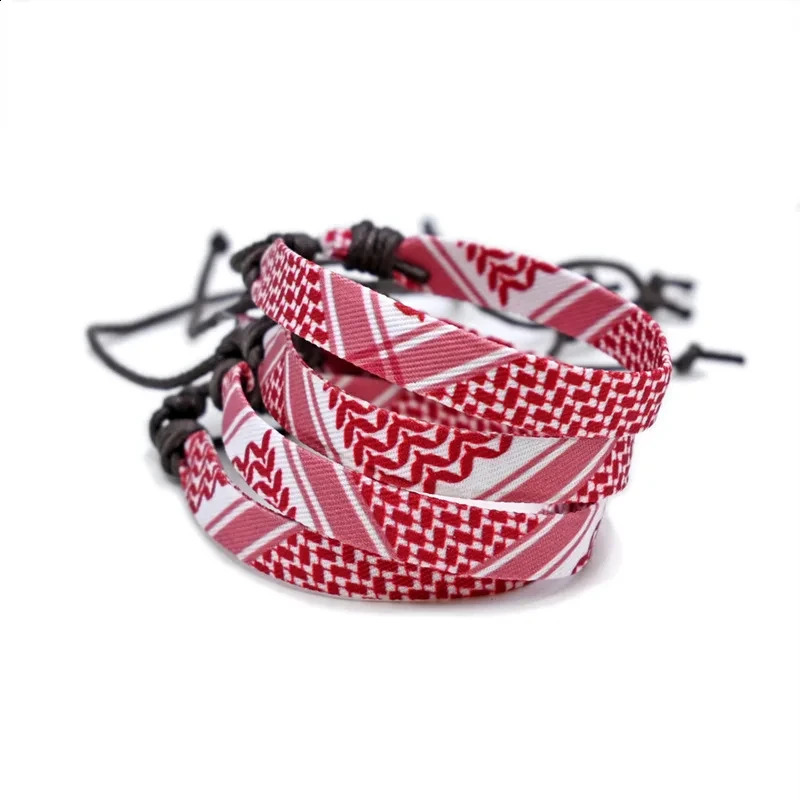 Multicolor Weave Kufiya Patterns Bracelets Handband Traditional Arabic Hand Rope 260617 - view 1