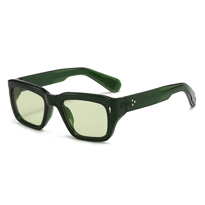 European And American Retro Studded Square Frame Hip-Hop Punk Versatile Sunglasses, Fashionable Outdoor Sun Protection Driving Sunglasses
