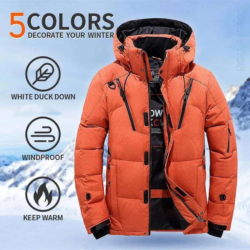 Winter White Duck Jacket Men Travel Hiking Thicken Warm Hooded Puffer Jackets Windproof Overcoat Down Coat Male Clothing J260626 - view 1