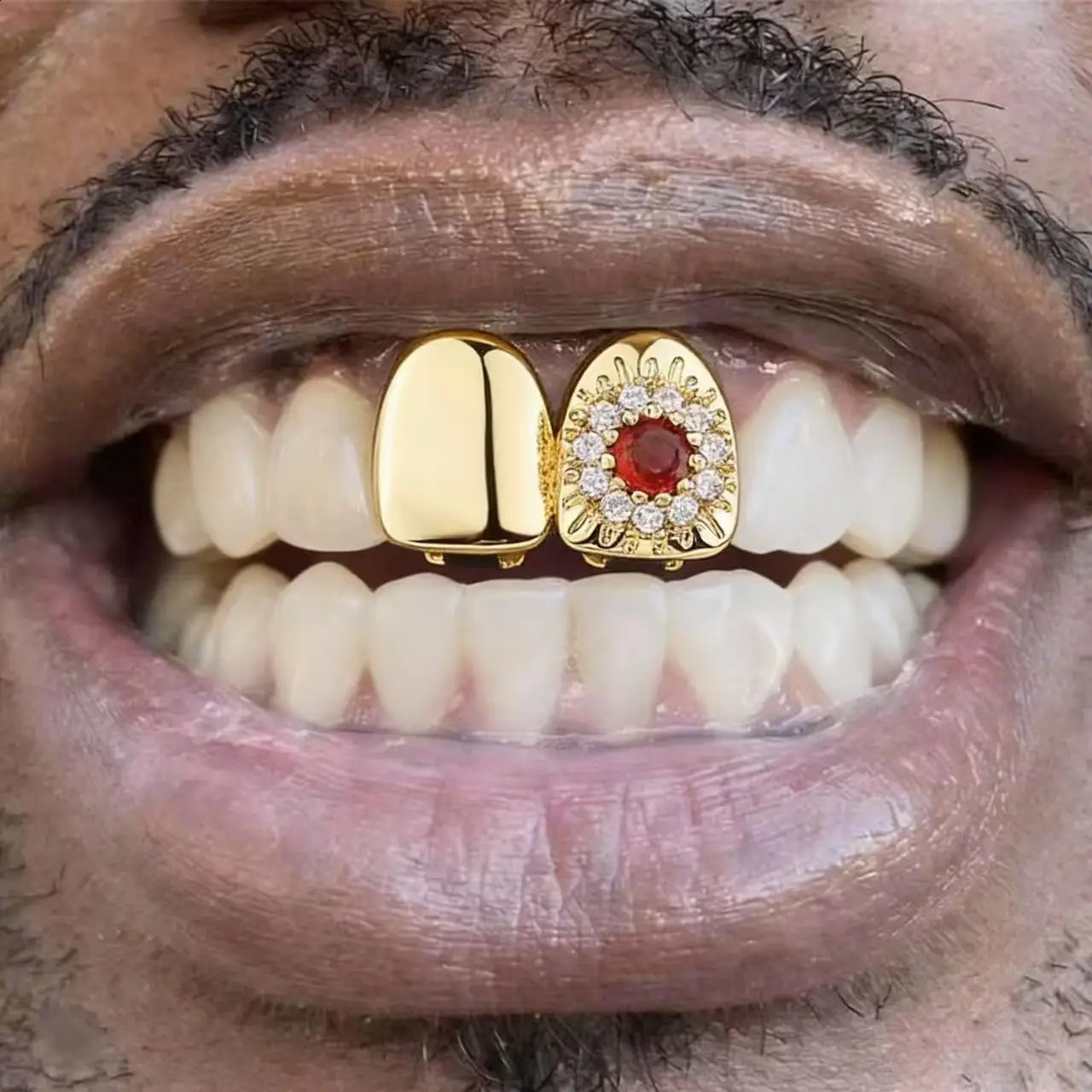 Gift Removable Hiphop Teeth Punk Flower n Dental Grills Gold Silver Color Bling Tooth Caps Party Cosplay 260623