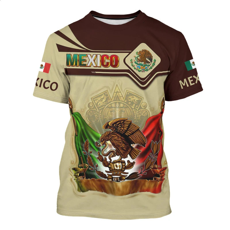 Mexico Flag 3d Printed Men T Shirt Fashion Emblem Pattern Short Sleeve Oversized Tshirt Casual Oneck Tee Sports Gym Top 260626