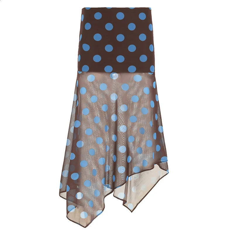 SUCHCUTE Elegant Polka Dot Print Asymmetrical Skirt Womens LowWaisted Vacation Y2K Summer Beachwear Streetwear Casual 260626 - view 7
