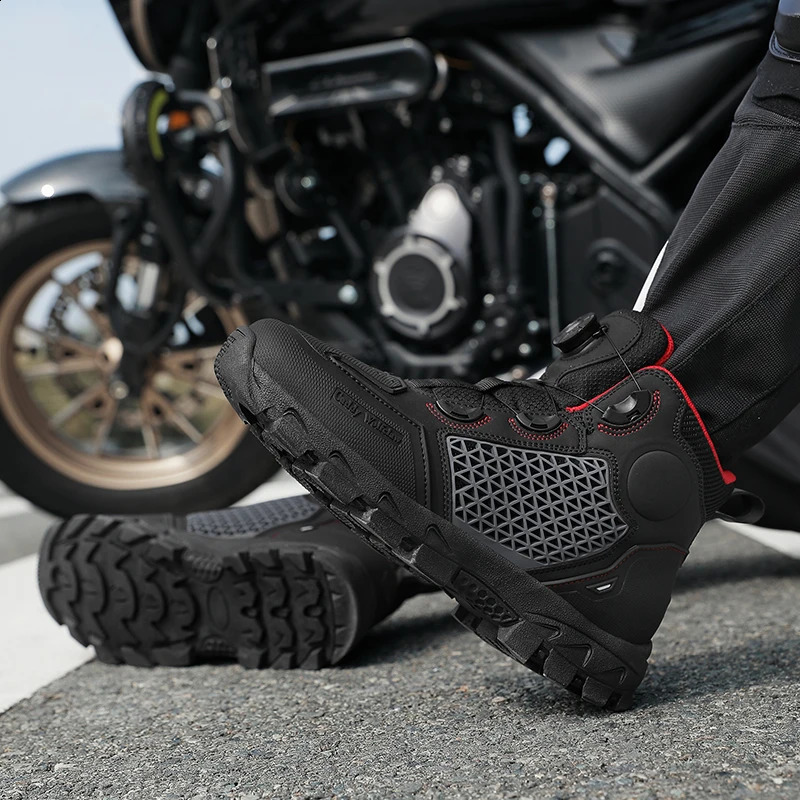 Lexsan Motorcycle Boots Men Leather Motos Breathable Anti Slip Wearresistant Riders Motorbike Racing Ankle Length Shoes 260626 - view 5