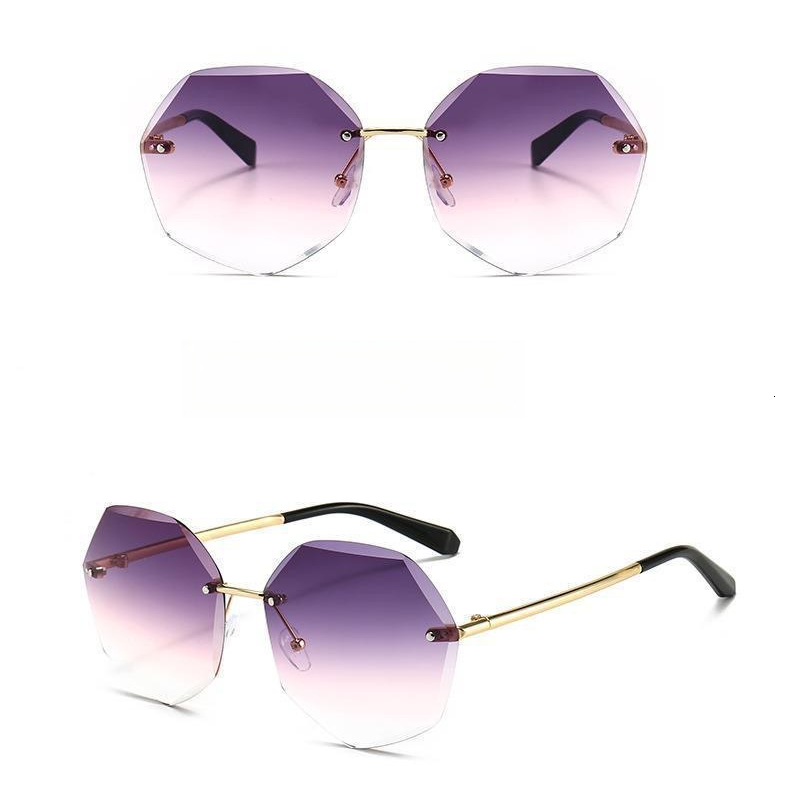 2026 Designer's New Personalized And Trendy Frameless Cut Edge Sunglasses For Women With A High-end Feel And A Small Face Korean Version Retro Su - view 8