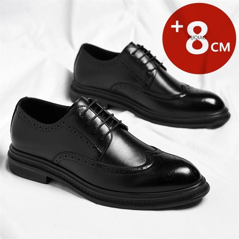 Big Size Man Elevator Shoes Business Dress Leather 368cm Men Formal High Quality Brogues Oxfords Versatile Wedding 260624 - view 5