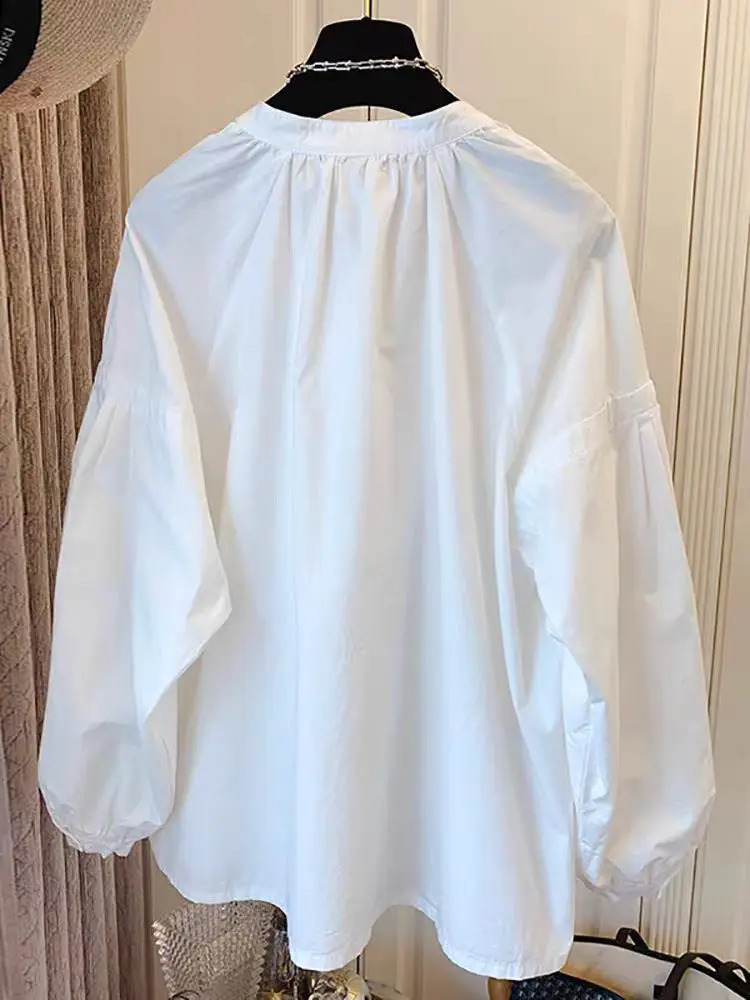 Spring Autumn Casual Chiffon Shirt Women Shirts Fashion Female Long Sleeve Oneck Loose Solid Blouse Tops Office Lady 260626 - view 4