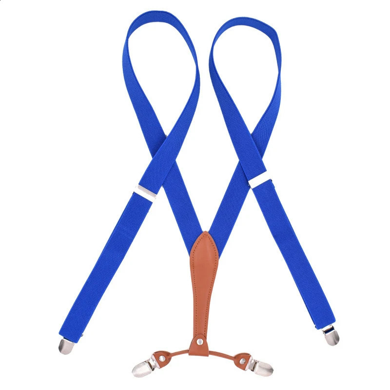 Fashion Suspenders for Men Women 25cm Wide X-back 4 Clips Adjustable Elastic Trouser Braces Straps Gifts for Dad Husband 260626 - view 6