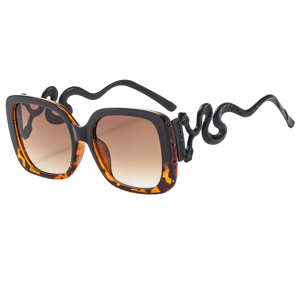 European And American Designers Casual Personalized High-end Luxurious Versatile Dark Gothic Style Sunglasses Retro Snake Sunglasses Metal Frame Sungl - view 9