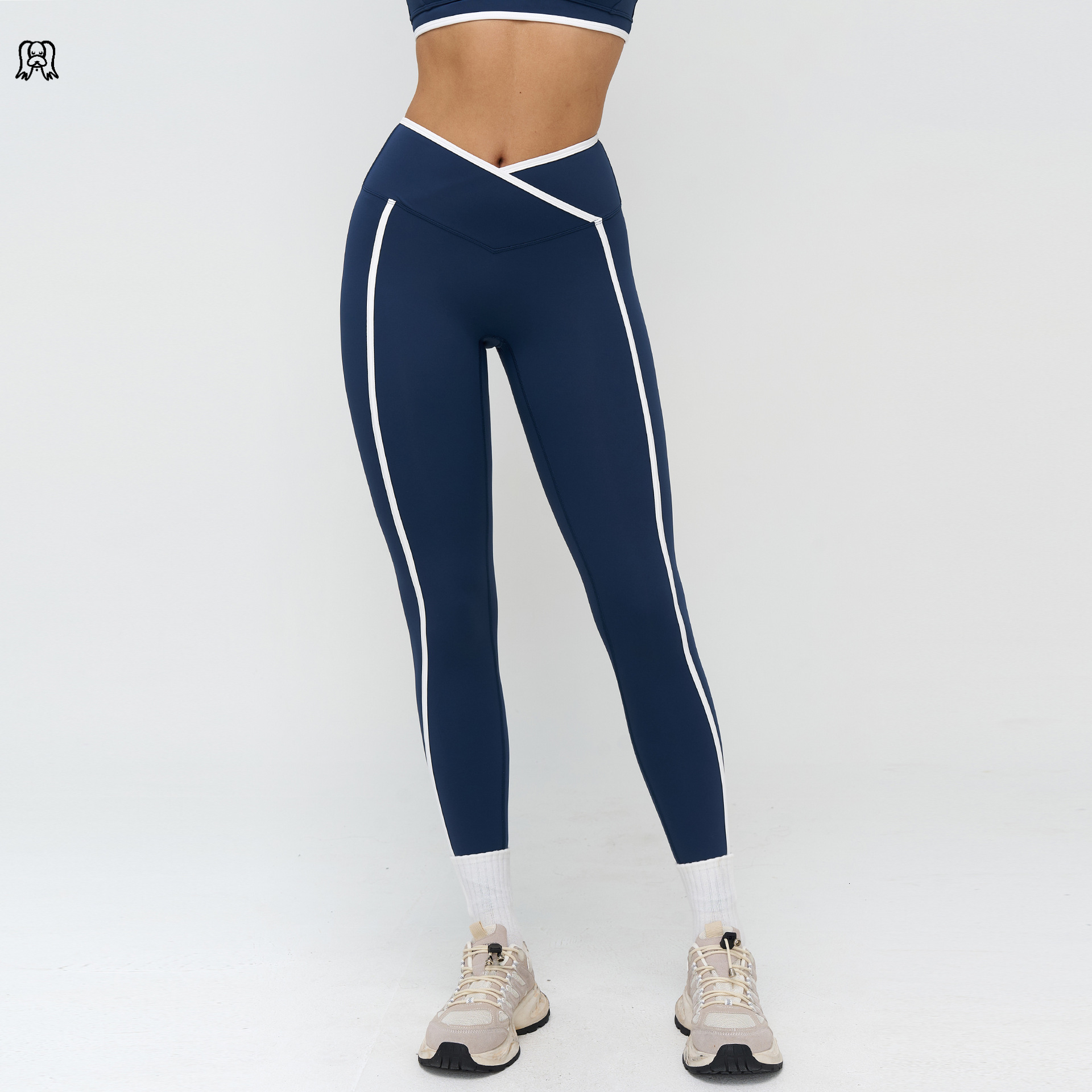 lucky dog yoga Color blocked cross waist outdoor running fitness yoga pants - view 6