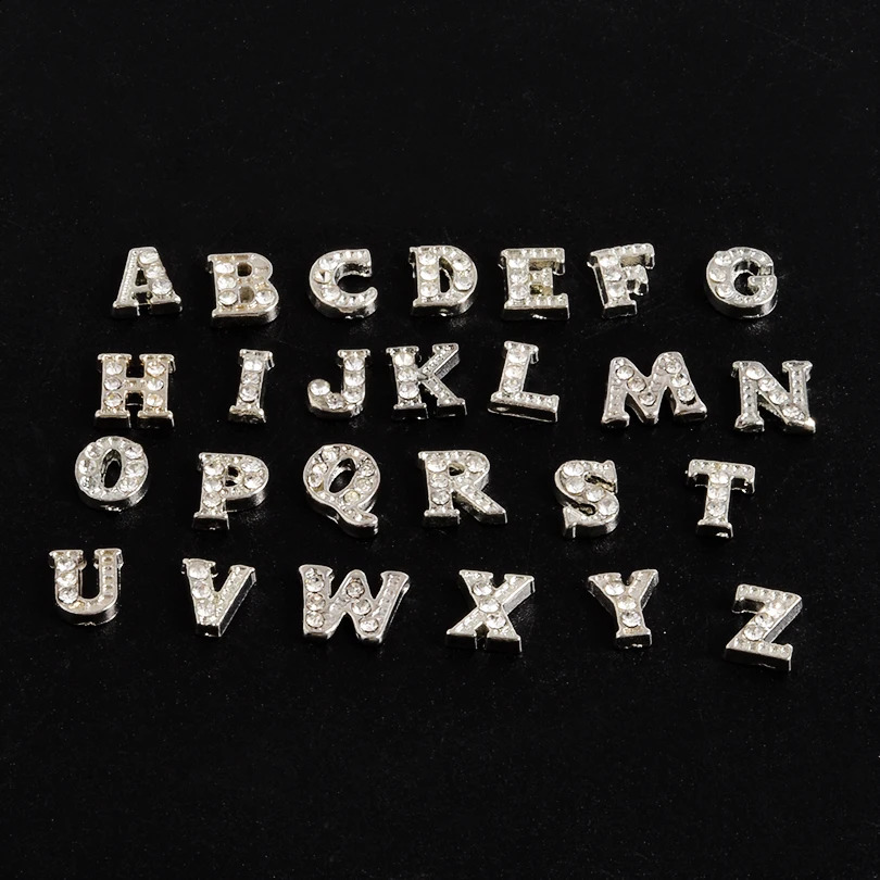 26Pcs Cute Crystal A-Z 26 Initial Words Floating Charms Bulk Rhinestones Alphabet English Bedels For Junk Cases Jewelry Making 260623 - view 1