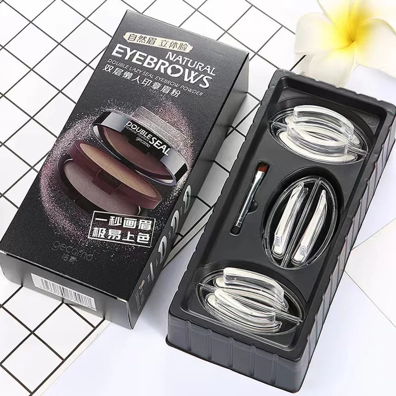Eyebrow Shadow Set Eyebrow Powder Seal Waterproof Eyebrow Stamp Natural Shape Brow Stamp Powder Quick Makeup Kit Set 260626 - view 5