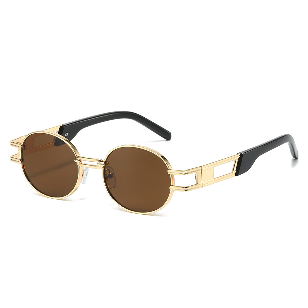 New Retro Small-Frame Fashion Sunglasses, Metal Trendy Versatile Sunshade And Sunscreen Glasses - view 5
