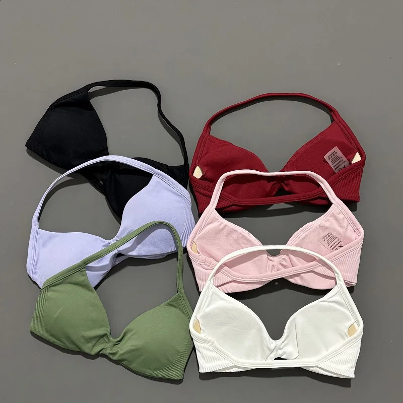 Sports Strappy Bra Yoga Underwear Women Gym Top Running Exercise Backless Bra High Support Active Wear Fitness Workout Halter 260626 - view 5