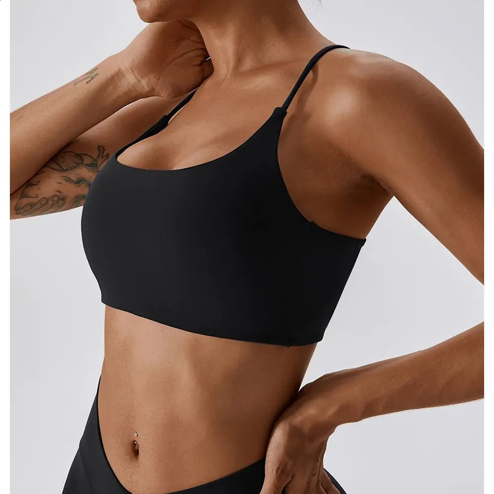 Solid Color U-Shaped Multi-Strap Cross Back Women Fitness Sports Bra Top Gym Yoga Athletic Tight Workout Jog Soft With Chest Pad 260626 - view 7